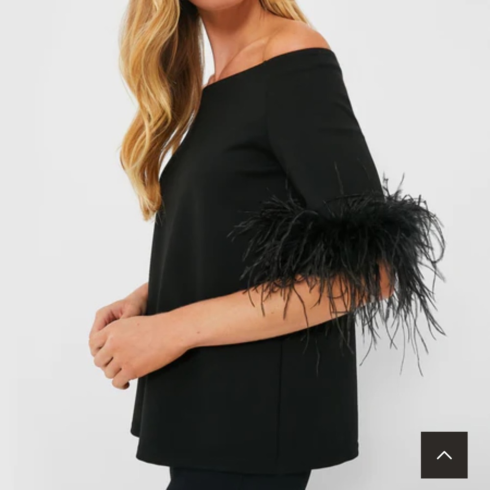 TUCKERNUCK Black Feather Miranda Off The Shoulder Blouse - Picture 3 of 6